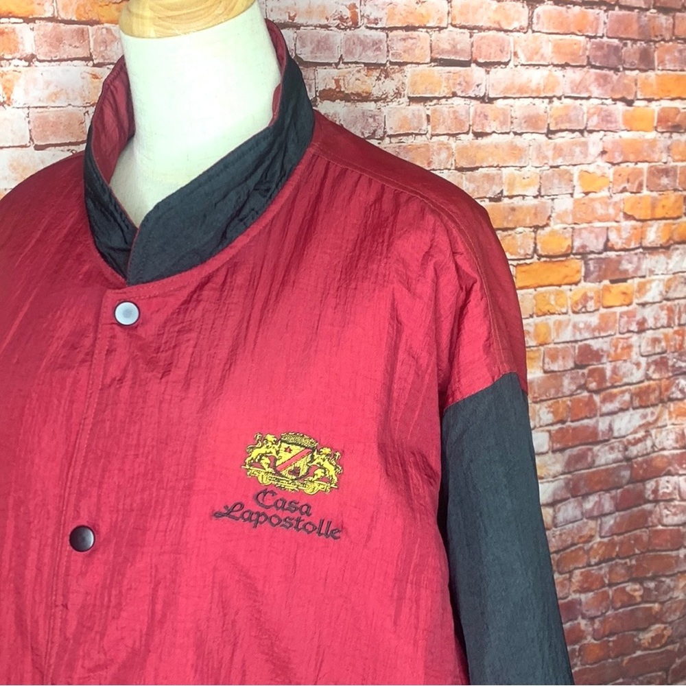 Vintage Y2K Casa Lapostolle Burgundy and Black Button Down Windbreaker - Picture 3 of 13